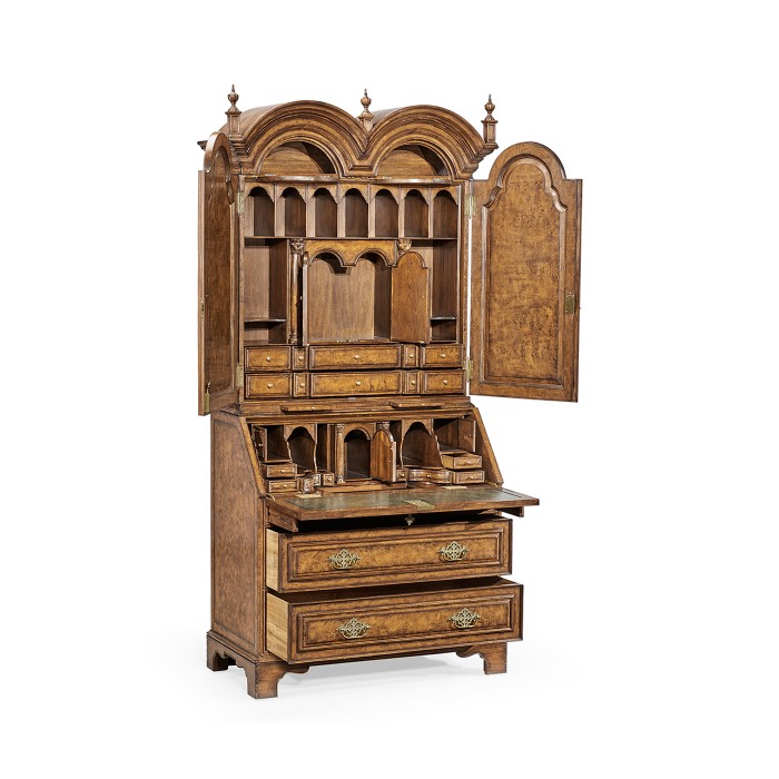 Queen Anne Pollard Bureau Cabinet with Mirrored Doors