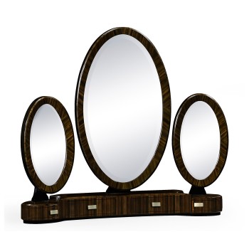 Triple Art Deco Macassar Ebony High Lustre Dressing Mirror
