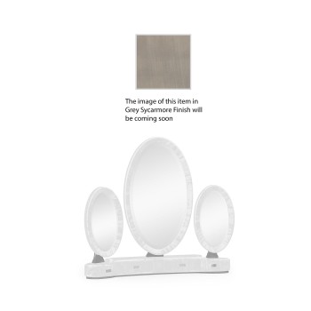 Opera Art Deco style triple dressing mirror with brass