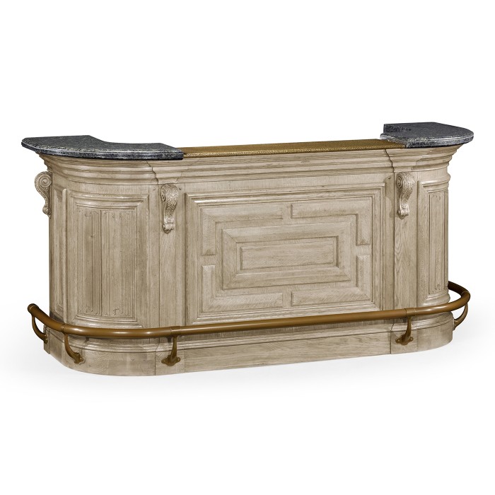 Linenfold Grey Oak Home Bar