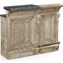 Hinged Door Panel for Linenfold Grey Oak Home Bar
