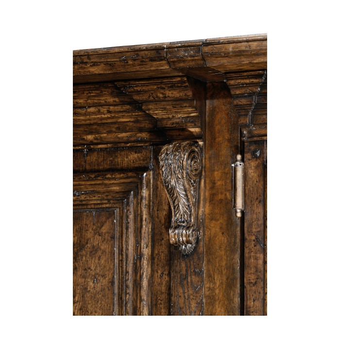 Hinged Door Panel for Linenfold Dark Oak Home Bar