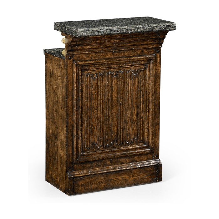 Hinged Door Panel for Linenfold Dark Oak Home Bar