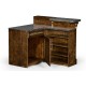 Hinged Door Panel for Linenfold Dark Oak Home Bar