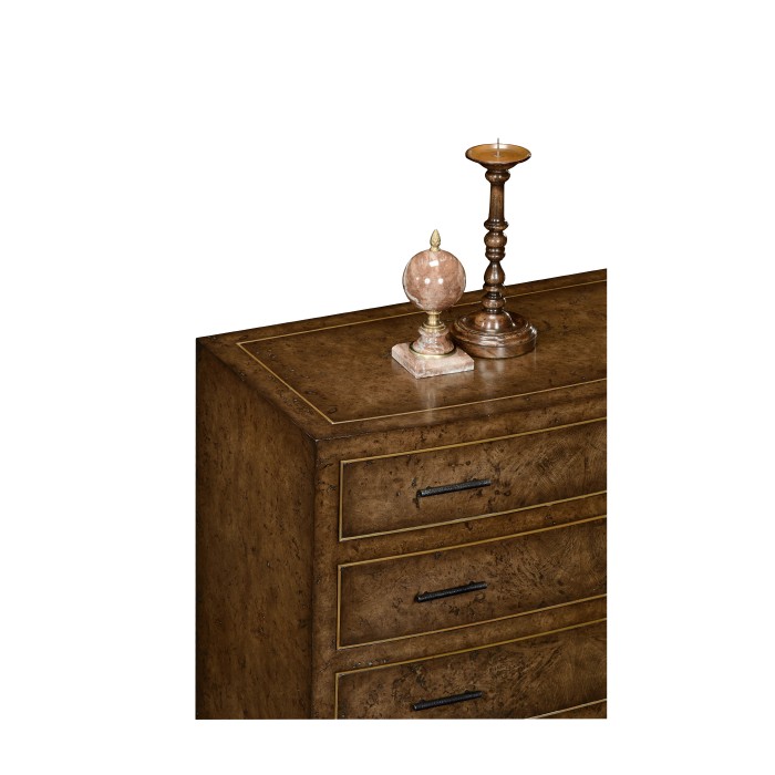 Burl oak chest four drawers