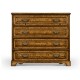 Burl veneered gentleman's writing chest