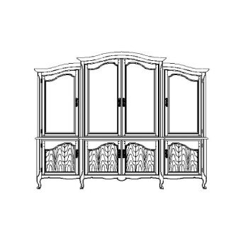 French country style white finish triple cabinet