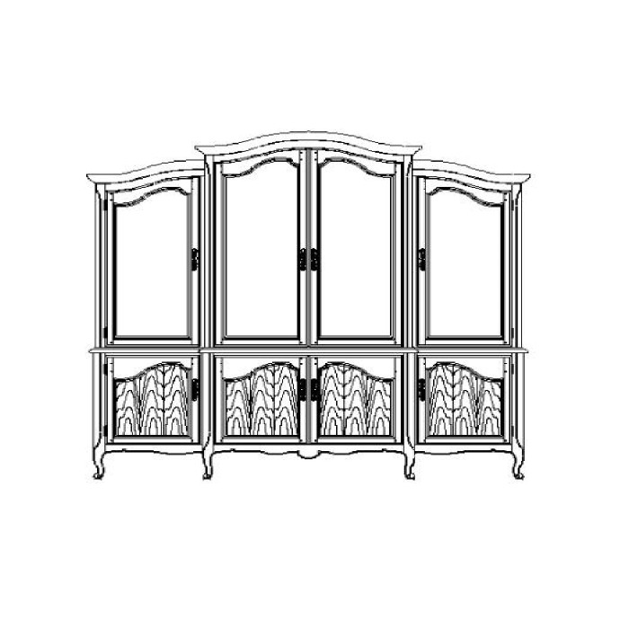 French country style white finish triple cabinet