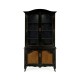French country style black finish display cabinet