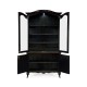 French country style black finish display cabinet