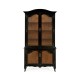 French country style black finish display cabinet