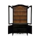 French country style black finish display cabinet