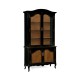 French country style black finish display cabinet