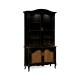 French country style black finish display cabinet