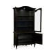 French country style black finish display cabinet