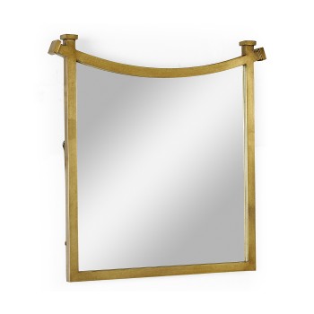 Gilded iron mirror with curved top