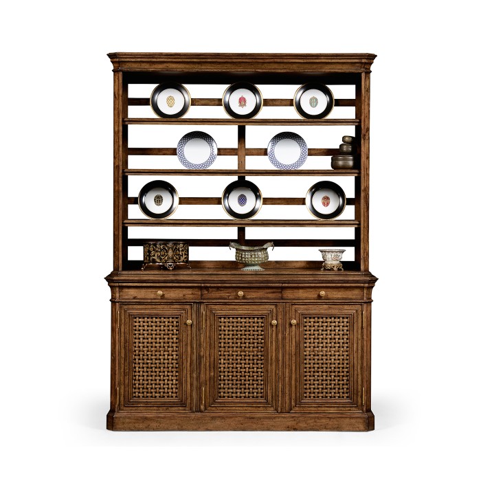 Dresser on base with lattice doors