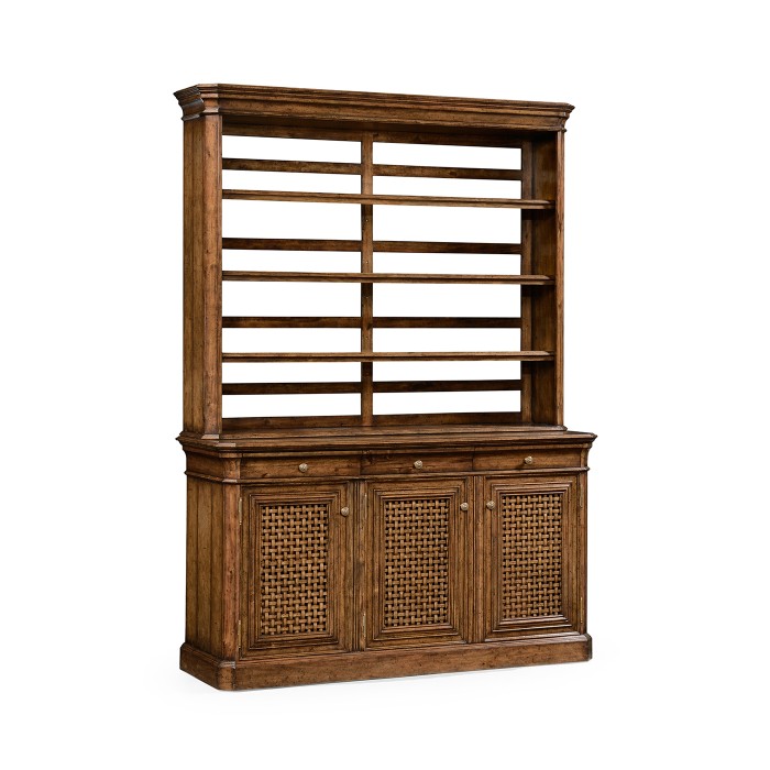 Dresser on base with lattice doors