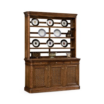 Dresser on base with lattice doors