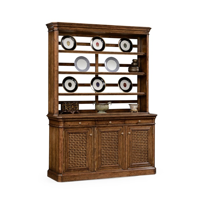 Dresser on base with lattice doors
