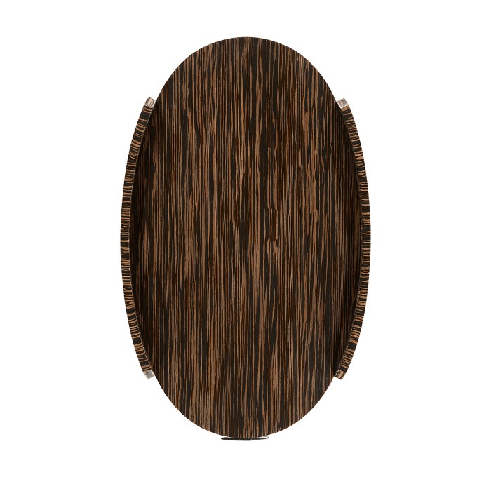 Anthracite Faux Shagreen and Macassar Ebony Side Table