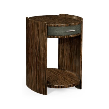 Anthracite Faux Shagreen and Macassar Ebony Side Table