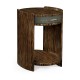 Anthracite Faux Shagreen and Macassar Ebony Side Table