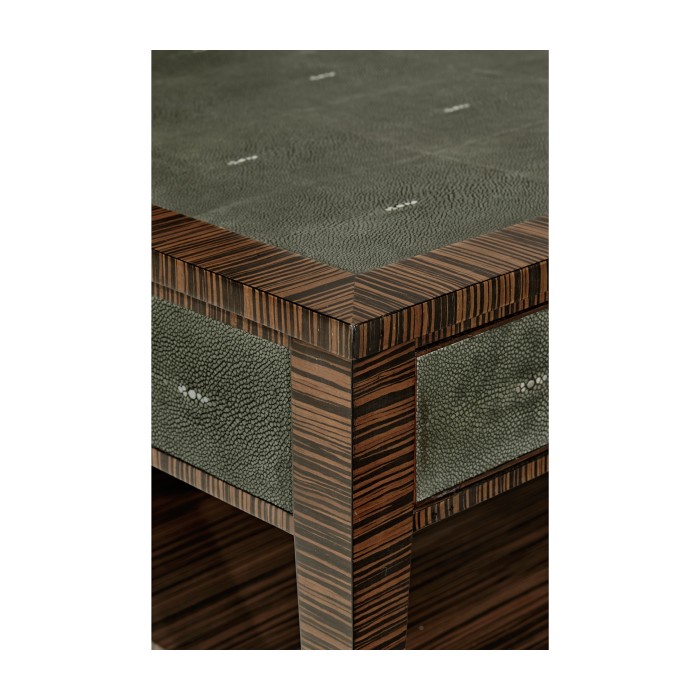 Faux Macassar Ebony & Anthracite Shagreen Coffee Table