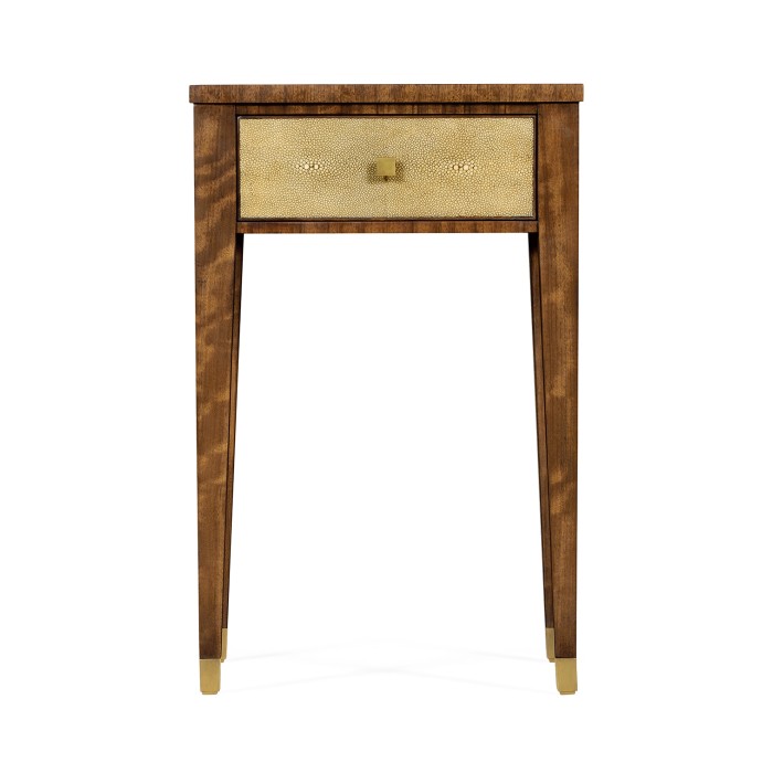 Ivory Shagreen Rectangular Lamp Table