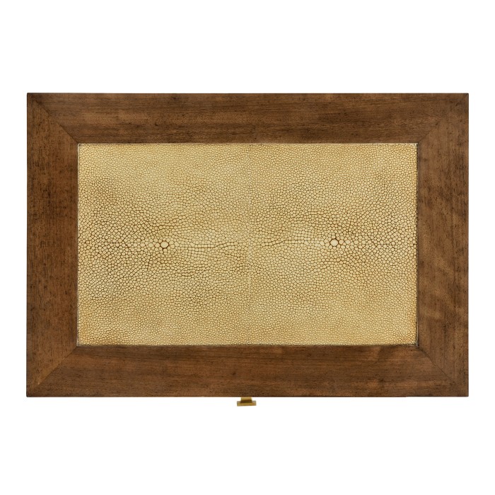 Ivory Shagreen Rectangular Lamp Table