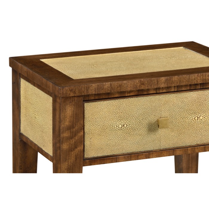 Ivory Shagreen Rectangular Lamp Table