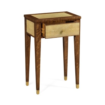 Ivory Shagreen Rectangular Lamp Table