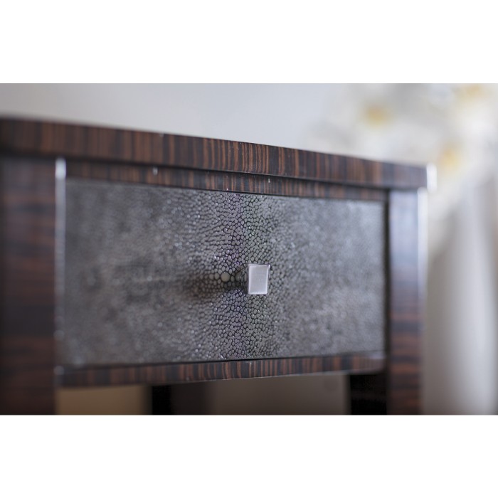 Ivory Shagreen Rectangular Lamp Table