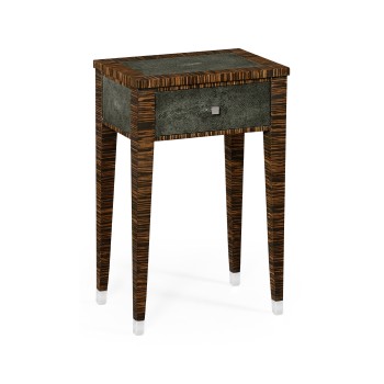 Anthracite Faux Shagreen and Macassar Ebony Lamp Table