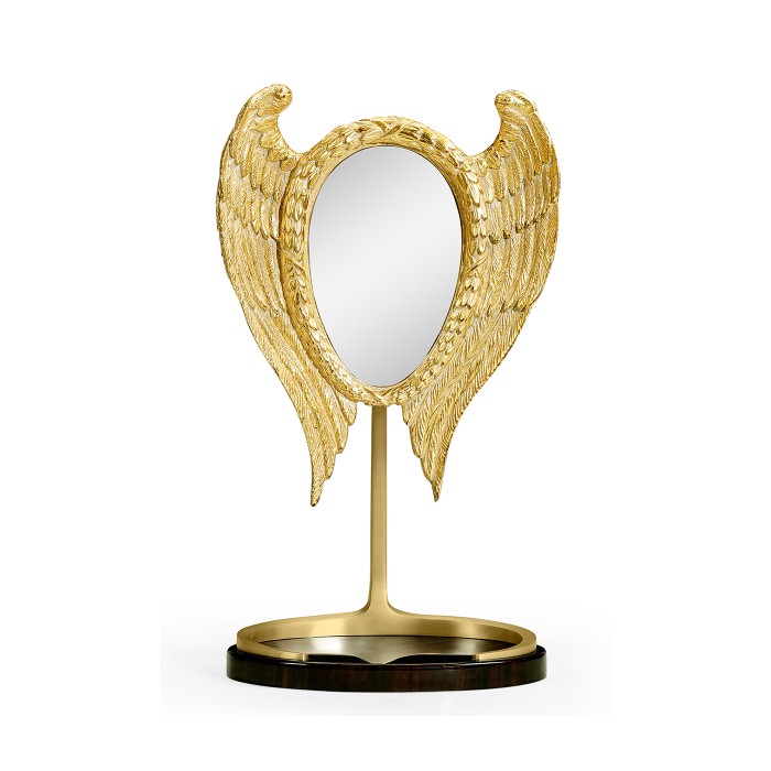 Classical Gilded Winged Macassar Ebony High Lustre Dressing Mirror