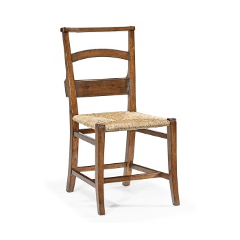 Rustic Walnut Church Dining Side Chair