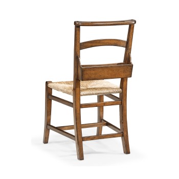 Rustic Walnut Church Dining Side Chair