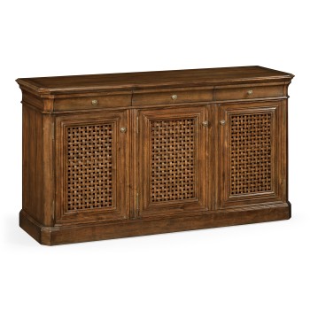Walnut sideboard with lattice doors