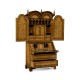 Queen Anne Pollard Veneer Bureau Cabinet (Wooden Doors)
