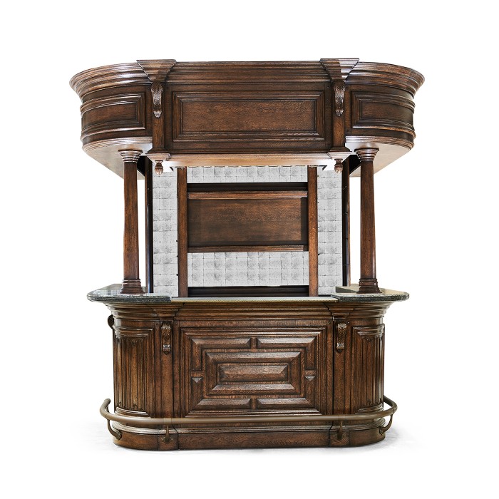Complete Linenfold Dark Oak Home Bar