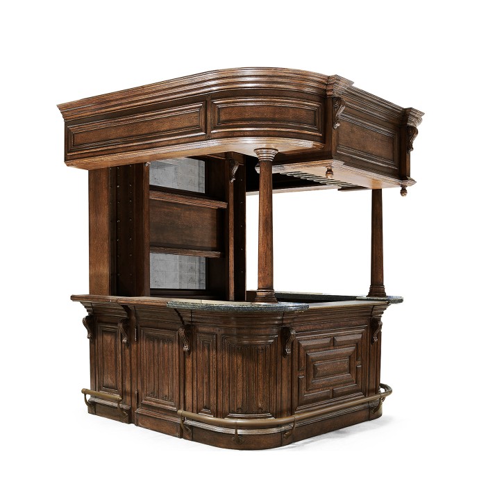 Complete Linenfold Dark Oak Home Bar