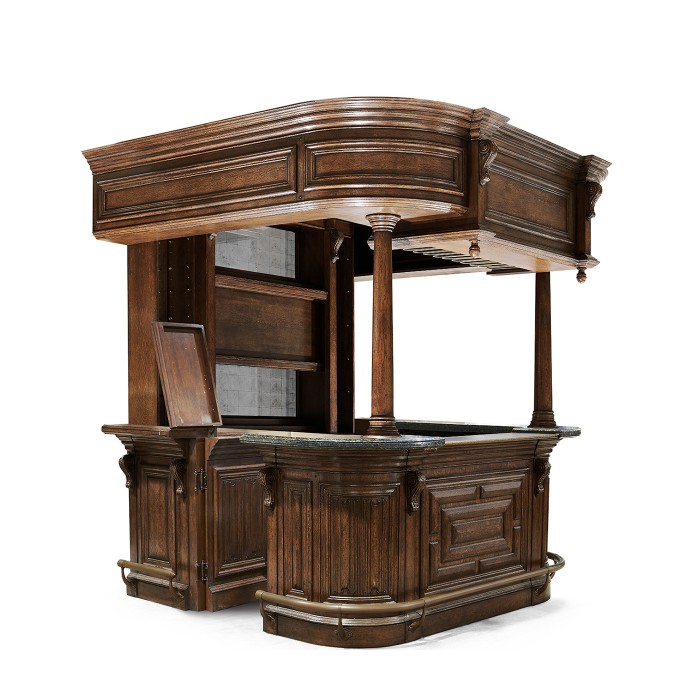 Complete Linenfold Dark Oak Home Bar