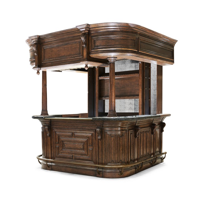 Complete Linenfold Dark Oak Home Bar