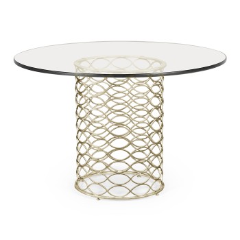 Interlaced Silver & Glass Dining Table 48