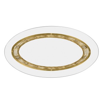 Interlaced gilded & glass oval coffee table