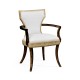 Full Back Art Deco Champagne Dining Arm Chair