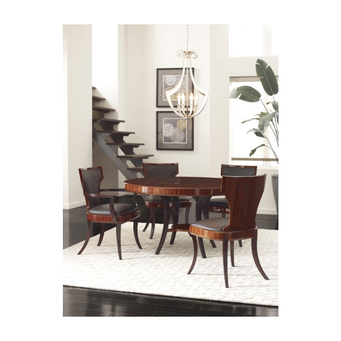 Full Back Art Deco Champagne Dining Arm Chair
