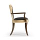 Full Back Art Deco Champagne Dining Arm Chair