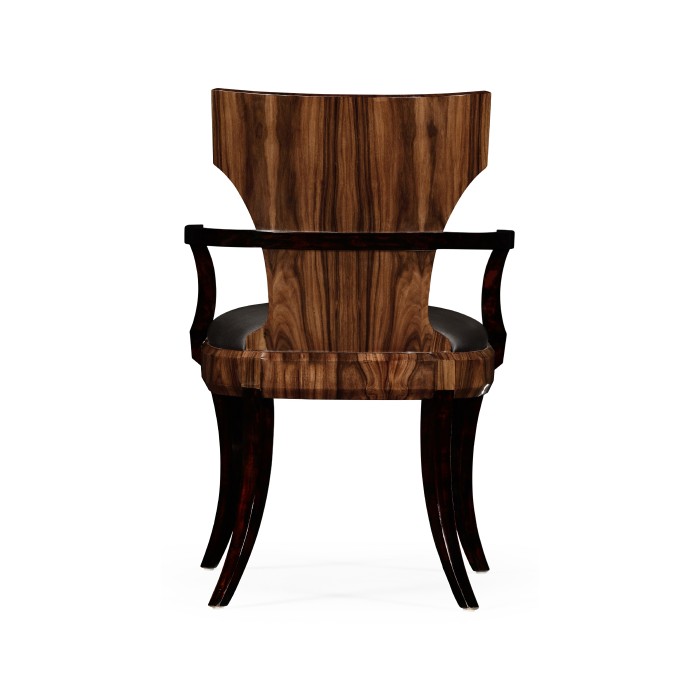 Full Back Art Deco High Lustre Santos Dining Arm Chair