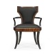 Full Back Art Deco Satin Santos Dining Arm Chair